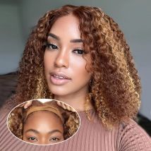 5X5 Hd Lace Closure Bob Wig Human Hair 4/27 Highlight Wear and Go Glueless Wig Deep Wave Curly Honey Blonde Frontal Human Wigs