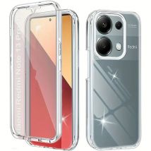 360 Custodia per telefono trasparente per tutto il corpo per Xiaomi Redmi Note 14 Pro 5G 13 12 11 10 9 9S Redmi 9 Doppio strato anteriore + copertura posteriore Fundas