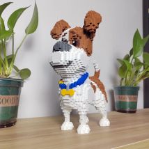 KNEW BUILT Yorkshire Terrier Dogs Model Micro Mini Building Blocks: edukacyjne zabawki rekreacyjne dla miłośników zwierząt domowych prezenty i dekoracje