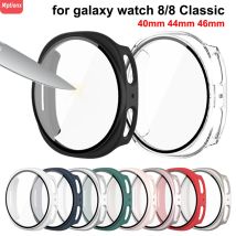 Vetro temperato + custodia per Samsung Galaxy Watch 8 44mm 40mm Pellicola protettiva per paraurti Full PC Galaxy Watch 8 Accessori classici