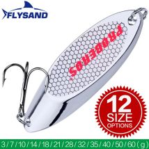 FLYSAND Harter Köder Silber Löffel Jigging Köder Metall Drillinge Gussklinge Spinner Trolling Löffel Edelstahl Sheel Spinner Köder