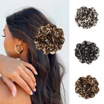 AWAYTR Haarklammer mit Leopardenmuster, Stoff, Blumen, Haarklammer, Blumen-Haarspange, Klaue, Klatschen, Haarnadel, Mädchen und Frauen, koreanischer Haarschmuck