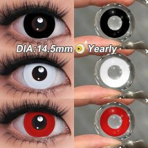 Magister Halloween Contact Lenses For Cosplay Contact Lenses Black Out White Manson Scary Lens Color Lens 1 Pair Yearly