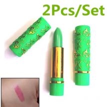 2Pcs Dark Grün Magie Spotting Lipgloss Lippenstift Long Lasting Lip Liner Schmetterling Farbwechsel Kosmetik Make-Up Maquiagem