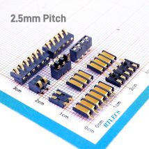 5 20 Stück Federkompressionskontakt 2,5 mm Rastermaß 2 3 4 5 6Pin Buchse Stecker Oberflächenmontage Wiederaufladbare Batterie Gold Flash