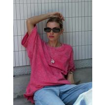 Bornladies 100% Baumwolle Retro T-shirt Männer Frauen Vintage kurzhülse Wachs druck T Shirts Einfarbig Hip Hop Lose tees
