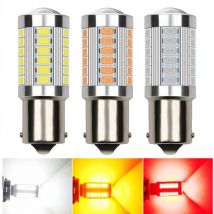 2 PCS PY21W P21/5W 1156 Ba15s 1157 Bay15d Do samochodowych żarówek LED Światło kierunkowskazu 12V 33SMD 7000K Białe światła postojowe hamowania wstecznego