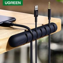Ugreen Organizzatore di cavi Avvolgicavo USB in silicone Clip flessibili per la gestione dei cavi per supporto per cavo per cuffie per mouse