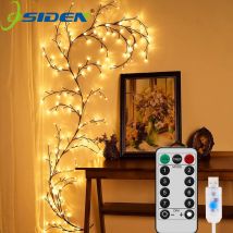 1PCS 72LED/96LED ramo di un albero lampada alimentata tramite USB fai da te albero festivo luce di vite per la decorazione domestica luci di vite di salice ad energia solare