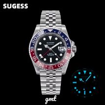 Orologio Subacqueo Automatico da Uomo Sugess GMT, Impermeabile, Movimento Peacock SL3032, Ghiera in Ceramica, Cinturino Jubille