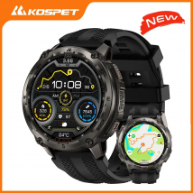 KOSPET Tank T4 Męski Wytrzymały Smartwatch Klasy Militarnej Całkowicie Ze Stali Nierdzewnej GPS Wodoodporność 100M Nurkowanie Wolne 45M Monitorowanie Zdrowia