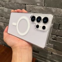 Für Magsafe Magnetische Klar Fall Für Samsung S25 Rand S24 S23 S22 S21 S20 Plus S25 FE A16 A26 A36 A56 PC Harte Telefon Abdeckung Fundas