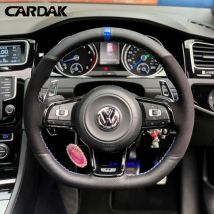 CARDAK Auto-Lenkradbezug aus schwarzem Wildleder für Volkswagen Golf 7 MK7 GTI R VW Polo Scirocco 2015 2016