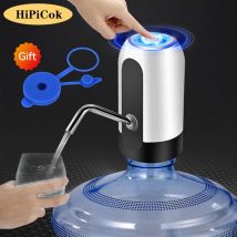 HiPiCok Pompa per bottiglia d'acqua 19 litri Ricarica USB Distributore automatico di acqua elettrico Pompa per bottiglia Pompa per acqua Distributore automatico di bevande