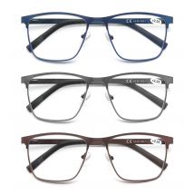 Modfans niebieskie światło okulary do czytania dla mężczyzn metalowa rama czytelnicy magazynów lupa okulary z soczewkami do starczowzroczności dioptrii +0.75 ~ 4.0