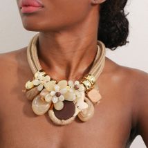 Statement-Perlen-Halskette, Blume und Schmetterling, für Damen und Mädchen, trendiger Party-Schmuck