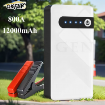 GKFLY 12V Avviatore di emergenza per auto portatile 800A Caricabatteria automatico Booster di emergenza per auto Dispositivo di avviamento Power Bank 12000mAh