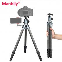 Manbily WZ-254C Hochleistungs-Karbonfaser-Stativ, professionell, 360° drehbar °   Rotations-Kugelkopf B-10 Kamerastativ für Canon Nikon DSLR
