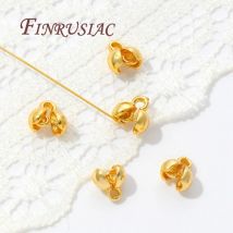 10-20 Teile/los Quetschperlen 18K vergoldet End Crimps für Schmuckherstellung DIY Armbänder Zubehör, Perlenspitzenverbinder Erkenntnisse