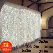 3x3/6x3/10x3m LED sopel łańcuchy świetlne świąteczne lampki świąteczne Garland na zewnątrz domu na ślub/imprezę/kurtynę/dekorację ogrodu