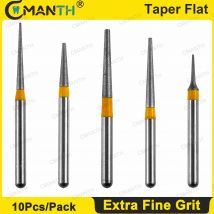 Zahndiamantbohrer mit extra feiner Körnung, Erdbeerbohrer, FG-Durchmesser 1,6 mm, Zahnheilkundebohrer, TF-Kegel mit flachem Ende für Hochgeschwindigkeitshandstück