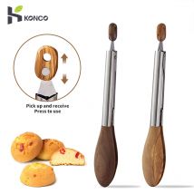BBQ Grilling Tong Wooden Bread Dessert Food Tongs Cooking Utensils Non-Stick Barbecue Clips Cooking Tong Kitchen Accessories