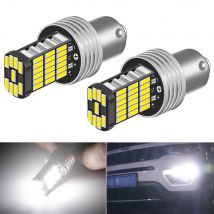 2pcs 1156 P21W BA15S Car LED Reverse Light 4014 45SMD DRL Bulb Auto Backup Lamp For Renault Duster Megane 2 3 Logan Clio Fluence