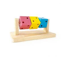 Hamster Funny Magic Cube Wooden Chew Toy Exercise Intelligence Training Colorful Wooden Block for Small Animals Hamster Sports