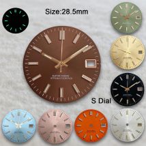 High Quality 28.5mm S Logo Sunray Dial Fit NH36/4R Japan Movement Green Luminous Watch Modification Accessories