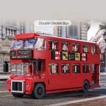 KNEW BUILT Double Decker Bus Krankenwagen Feuerwehrauto Polizeiauto Bausteinspielzeug-Fahrzeugmodelle, Lieblingsgeschenk für Jungen, Puzzle-Spielzeug