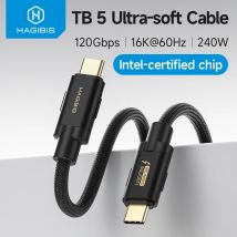 Hagibis Thunderbolt 5-Kabel Bis zu 120 Gbit/s Bandbreite Boost 240 W Laden 80 Gbit/s Datum 16K/8K Kompatibel mit Thunderbolt 4 USB C
