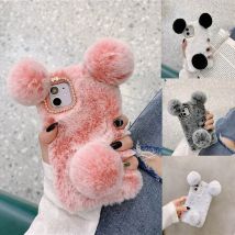 Für Samsung Galaxy A13 5G A51 A71 A50 A70 A30 A21S A22 S23 S22 S20 FE S21 Plus Note 20 Ultra süße Panda Plüsch Pelzige Handyhüllen