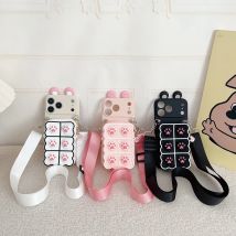 For iPhone 17 16 15 14 13 12 11 XR Xs 6 6s 7 8 SE Pro Max mini Plus e Cat Paw Wallet Case With Accessories