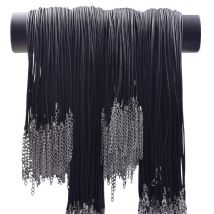 50/55/60cm czarna skórzana lina łańcuszek naszyjnik 10/20/30 sztuk/partia stop rozszerzone łańcuszki wosk DIY naszyjniki dla kobiet mężczyzn zapięcie homara