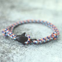 Neuartige Doppels chicht verstellbare Hai Armband hand gefertigte reine Baumwolle Kordel Armband für Männer Frauen Sommer Strand Surfer Brazalete Joias