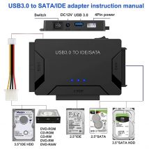 Adapter SATA/IDE na USB 3.0 Kabel Konwerter Adaptera Dysku Twardego dla Dysków HDD SATA i IDE 2,5/3,5 Cala Obsługa 6TB Dla PC Macbook