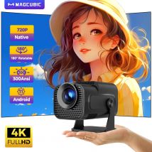 Magcubic HY320 Mini nowo natywny projektor 720P Android 11 4K 300ANSI Wifi6 BT5.0 kino na zewnątrz przenośny 180 °   Obrotowy projektor