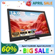 Monitor portatile HGFRTEE Monitor per laptop da 11,6 pollici Monitor esterno con display 768 adatto per altoparlanti integrati per laptop e computer