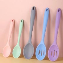Manico lungo Mestolo in silicone Cucchiaio da zuppa Colino Tagliatelle Ramen Cucchiai da tavola Scoop Insalata di riso Cucchiai per mescolare Cucchiaini da cucina