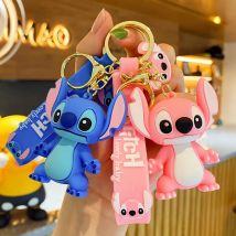 Nowy brelok do kluczy Anime Disney Cartoon Mickey Mouse Minnie Lilo & Stitch Cute Doll Keyring