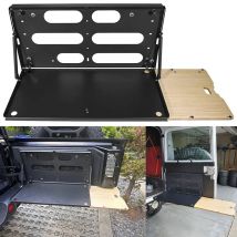 Klappbarer Heckklappentisch für Jeep Wrangler JK/JL/JLU 2007–2024, robustes Stahl-Ladenregal mit Holztablett, 40 kg Loa