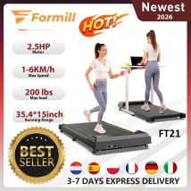 Tapis roulant a piedi piatto Formill FT21, motore da 2,5 cv, velocità 1-6 km/h, assorbimento degli urti antiscivolo, Mini tapis roulant per l'home Office