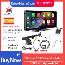 Pantalla Universal de 7 "/10,26", Radio para coche, reproductor de vídeo Multimedia WIFI, pantalla Carplay inalámbrica para Apple o Android