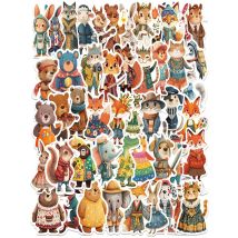 50Pcs Cartoon Zoo Wild Animals Stickers Aesthetic DIY Toy For Phone Skateboard Laptop Fridge Car Decals Fairy Tale Sticker