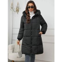 Conciso Lange Steppjacke mit Kapuze, Reißverschluss, gesteppt, leicht, für Damen, winddichter Puffermantel, Frühlings- und Herbstparka W1836