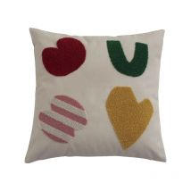 Sofa Cushion Cover 45x45cm Embroidery Pillow Cover Square Soft Cozy Home Decoration for living room Kids Room Color Block Stripe