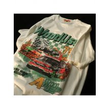 90s Vintage Racing Cars Graphic T Shirts New Hip Hop Oversized Men Women Short Sleeve Tops 100% Cotton Summer Large 2XL Casual