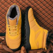 Winter Dicke Plüsch Warme Stiefel für Männer Goldene Outdoor Atmungsaktive Bequeme Schnee Stiefel Mann Winddicht Kurze Stiefel Schuhe