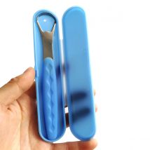 1 stücke Kunststoff + Edelstahl Zungen schaber Reiniger Kit frischen Atem Reinigung beschichtet Mundhygiene-Tool mit Reise handlichen Fall