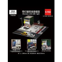 G Fans 1/64 Scale Car Garage Miniatures Model Car Parking Lot Diecast Scene Display Vehicle Scene Toy Background Collection